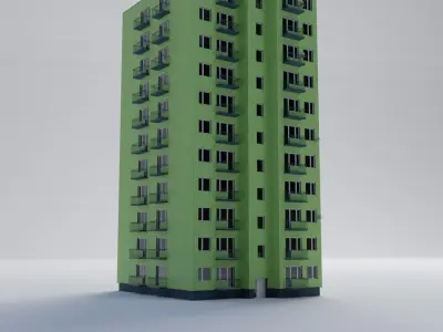 Apartment building 3D model 18