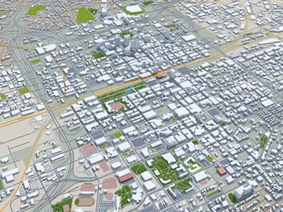 Birmingham Downtown Alabama USA Low-poly 3D model