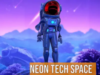 Neon Tech Space Suit model pack Low-poly 3D model