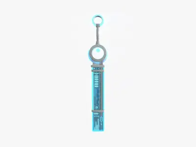 SciFi Sword A04 White Blue - Character Design Fashion Low-poly 3D model