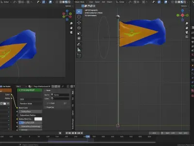 Animated Netherlands Flags 3D model