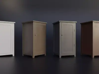 Wooden Cabinet Low-poly 3D model