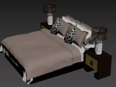 Double bed Free 3D model