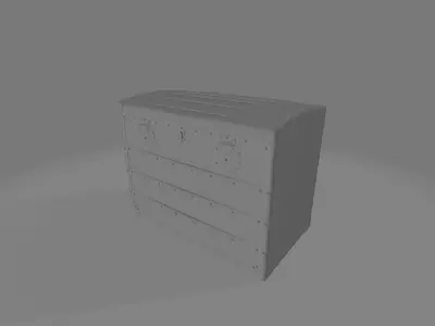 Light Brown Antique Chest Low-poly 3D model