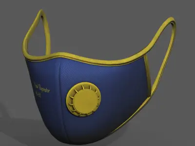   Gas mask protection futuristic isolated  Low-poly 3D model