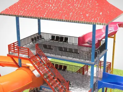 Water Slides 2 Low-poly 3D model
