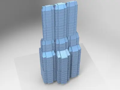 Cyberpunk Tower Grid  politicians tower 3D model