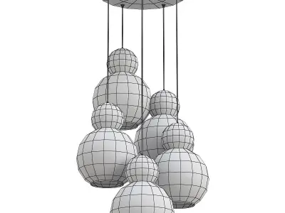 iledex-blossom-c4476-5r-gl chandelier with five glass globes ... 3D model