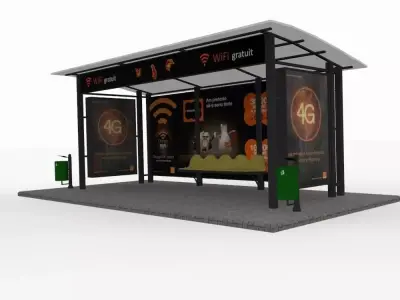 Small bus stop v1 3D model