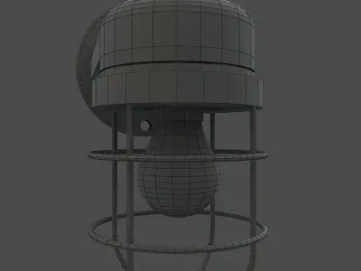 3D Wall mounted bulkhead lamp Low-poly 3D model