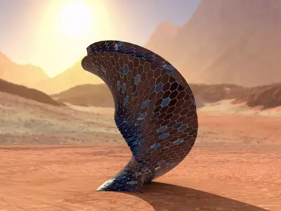 Twisted Alien Skyscraper 3D model