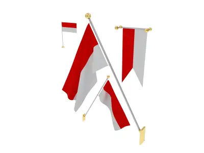 Flags of Indonesia 3D model