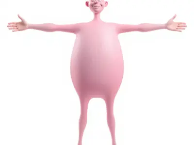 Pink Alien Character model pack Low-poly 3D model