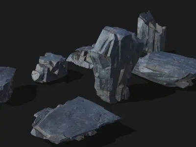 cliff rocks - 3D Models PBR Pack 07 Low-poly 3D model