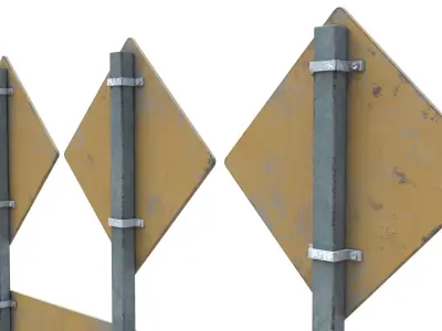 Street Sign 19 Low-poly 3D model