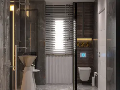 SHOWER SET  FULL SCENE 2 CORONA-VRAY Low-poly 3D model