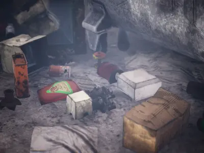 Garbage and Trash Package 60 Assets Low-poly 3D model