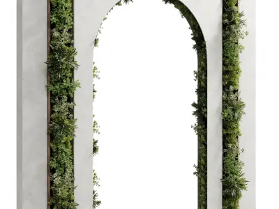 Plants set partition  Vertical Garden Door Outdoor entrance 106 3D model