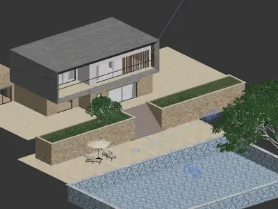 Exterior House Scene 3D model