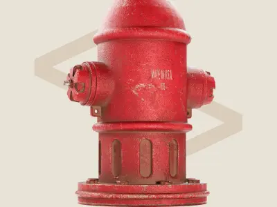 Fire Hydrant GameDev Low-poly 3D model