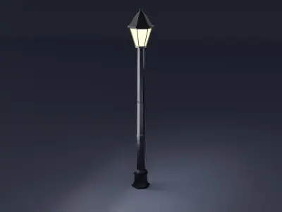 Street lantern Low-poly 3D model Low-poly 3D model