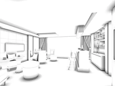 Business Restaurant - Coffee - Banquet  93 3D model