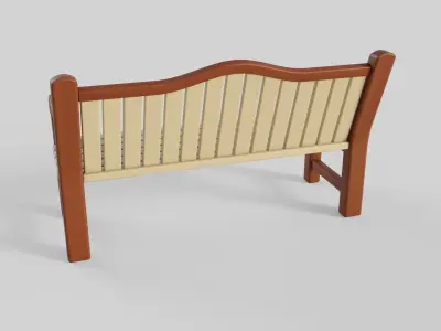 Cartoon Bench 10 Low-poly 3D model
