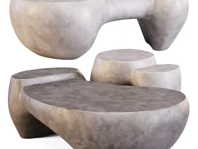 Mogg Dune - Coffee and Side Table 3D model