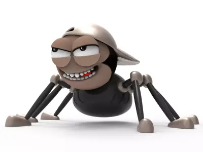 Cute Spider Robot Character 3D print model