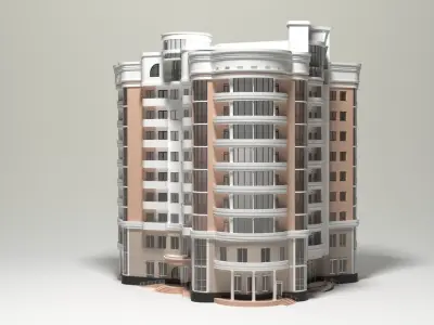 10 Storey Apartment Building 3D model 3D model
