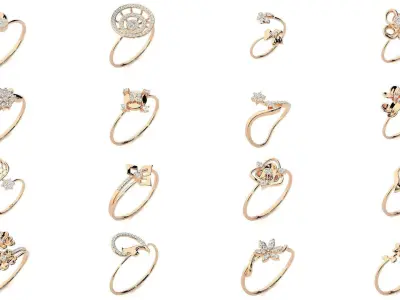 60 light wt rings  3D Model Pack