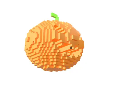 Voxel Halloween Pumpkin v2 001 Low-poly 3D model