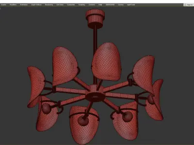 Lily Turquoise Glass circle Low-poly 3D model