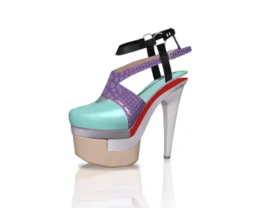 Colorful Mixed Heels Low-poly 3D model