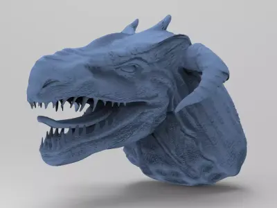 Nordor lizard Head sculpture 3D model