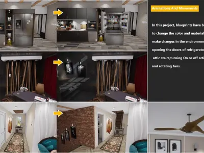 Triplex House Villa - Unreal Engine Project Low-poly 3D model