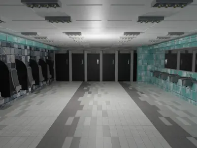 Restroom Interior Low-poly 3D model