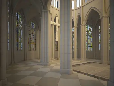 Church Interior 01 3D model