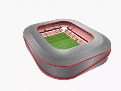 Soccer Stadium Low-poly 3D model