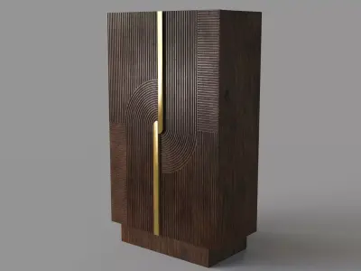 Detour Brown Wine Cabinet 3D model