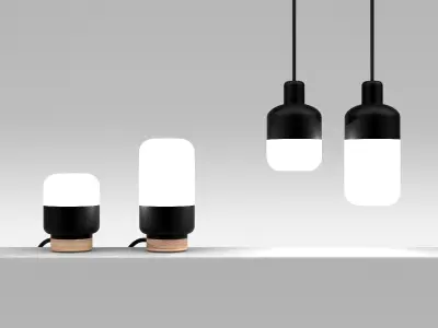 Ohm Pendant and Table Lamp Collection 3D model