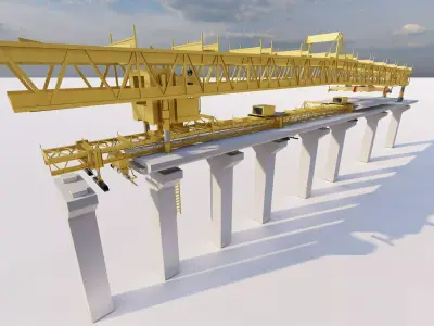 Bridge Construction 3D Model - Detailed Look into Infrastructure 3D model get