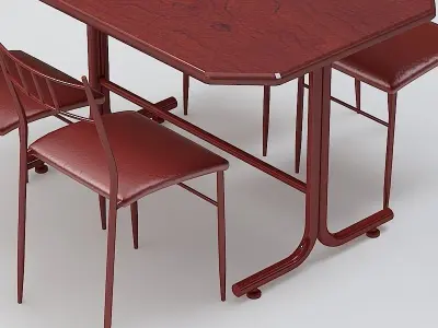 Chair and Table Set 3D model