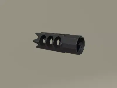 DTK-1 Zenit Muzzle Brake Compensator Low-poly 3D model