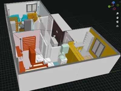Detailed Floor plan 3d BLENDER ready 3D model Low-poly 3D model