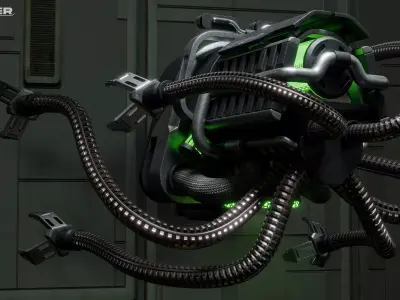 Sci-Fi Robot Drone Low-poly 3D model