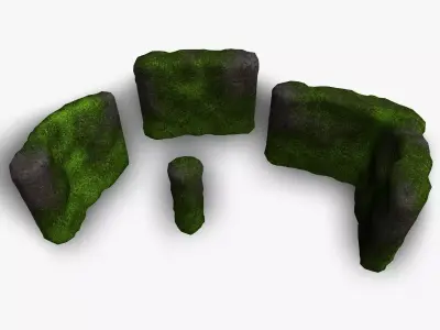 Cave Walls 1 - Moss 2 Low-poly 3D model