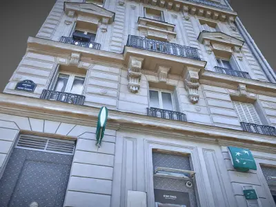 Paris building facade 01 Low-poly 3D model