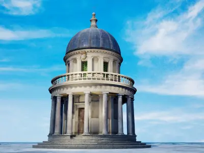 Tempietto of The Church of San Pietro Low-poly 3D model