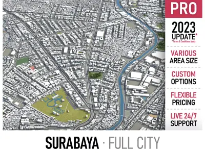 Surabaya  Low-poly 3D model